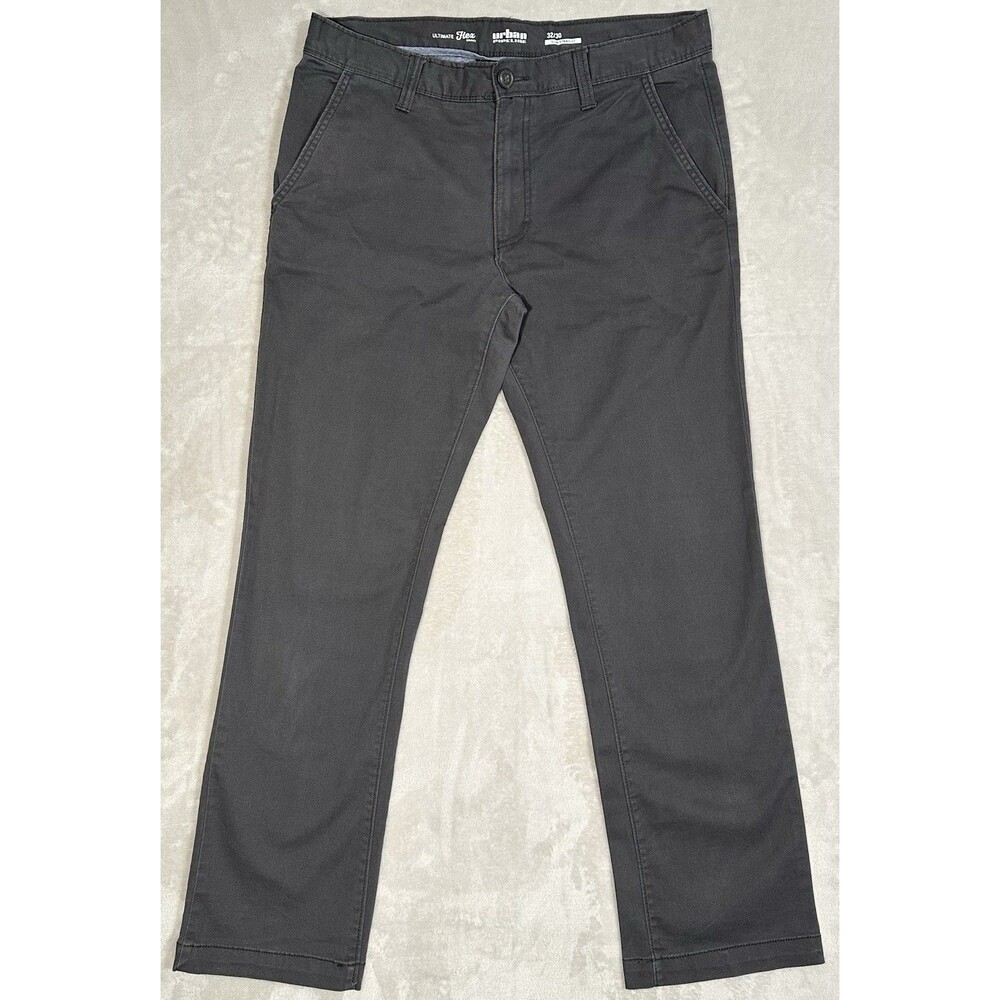 Urban Pipeline Men's 32x30 Gray Ultimate Flex Slim Straight Stretch Khaki Pants